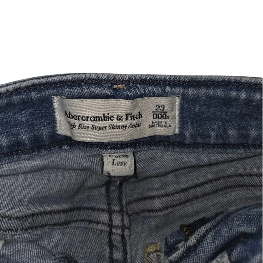 Abercrombie & Fitch Curve Love High Rise Super Skinny Jeans Size 23 - Like New - Picture 4 of 4